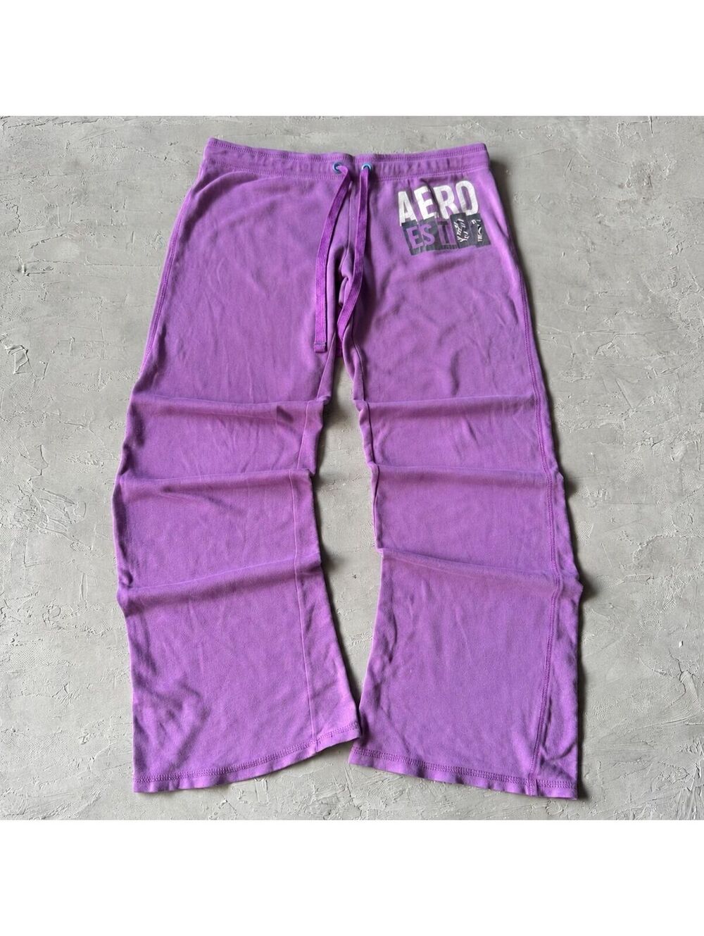 Vintage Y2K Aeropostale Purple Low Rise Baggy Wide Leg Sweatpants